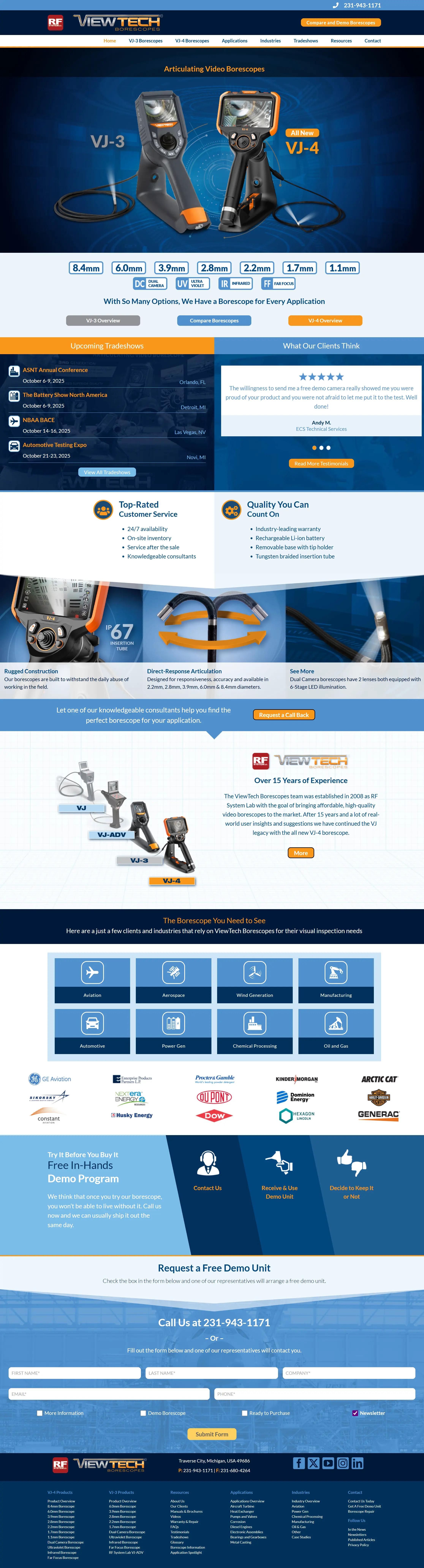 viewtech-borescopes-homepage-wordpress